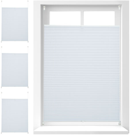 Estores plisados sin taladrar Klemmfix para ventanas 55x200 cm ECD Germany