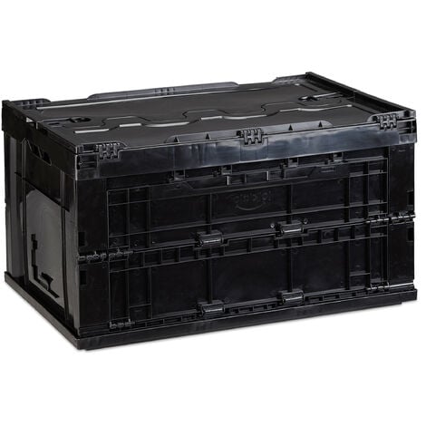 Gbivbe Negro Caja de Plastico Almacenaje Organizador, Grande Cajas
