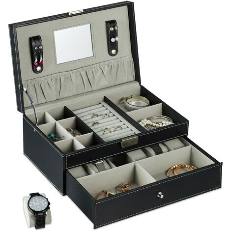 Relojero caja para guardar relojes cuadrada de símil piel color marrón -  Solohombre
