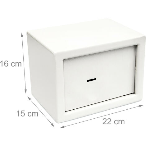 Relaxdays - Mini Caja fuerte hecho de acero cromado con medidas 23 x 17 x  17 cm