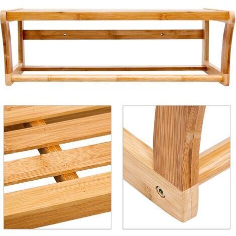 Relaxdays Estantería para Toallas, Toallero Bambú 20 x 60 x 26 cm