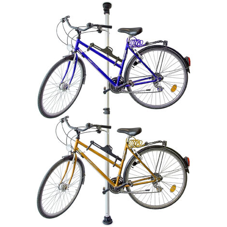 Relaxdays Soporte Bicicletas Telescópico, Colgador para 2 Bicis, Ajustable,  Hasta 40 kg, 3,4 m, Vertical, Plateado