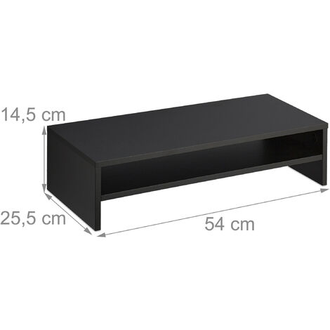 Esyogen Monitorstandaard van hout, bureauopzet met slot l 65,5 x 20 x 13,5 cm l Monitorverhoger, monitororganisator, houder met opbergruimte, voor computer, laptop
