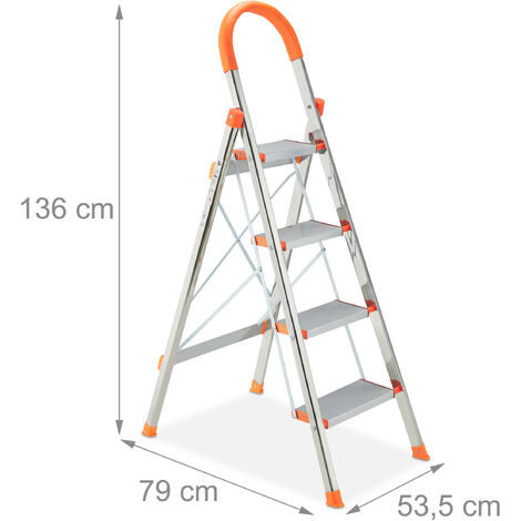 Escalera plegable de 5 escalones, portátil y ligera con asa, escalera  plegable con pedal ancho antideslizante, escaleras de aluminio para el  hogar