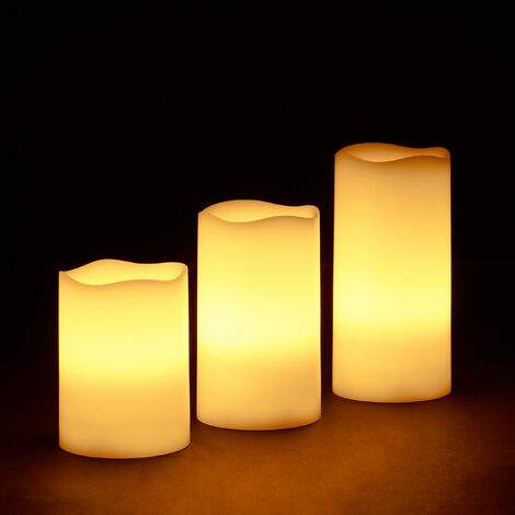 Velas sin llama, velas LED, velas de batería, cera real 3PCS