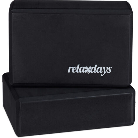 10 Bloques de Yoga, para Ejercicios de Pilates, Espuma Dura Antideslizante, Ladrillo Fitness, 8 x 23 x 15 cm, Negro