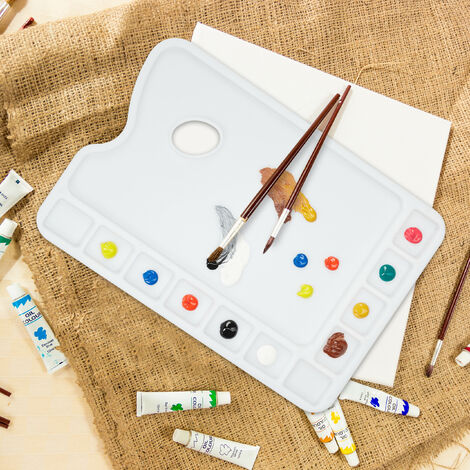 Relaxdays Paleta Pintura con Orificio Pulgar, Mezclar Acrílico, Óleo