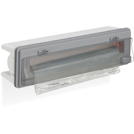 Porta Rollos plastico para Papel Film y Aluminio Cortador Blanco