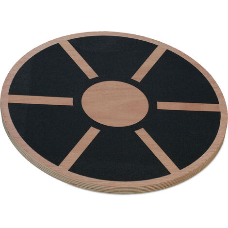Relaxdays Tabla Equilibrio, para Principiantes y Experimentados, 8 x 40 cm, Fitness Balance Board, Madera, Natural/Negro (1/5)