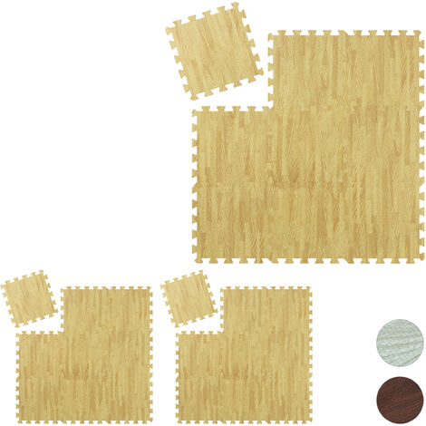 Pack 6 baldosas de goma eva 30 x 30 x 1 cm, color imitación madera