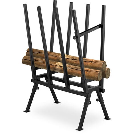 Caballete de troncos para leña, caballete plegable con soporte para  motosierra para cortar madera