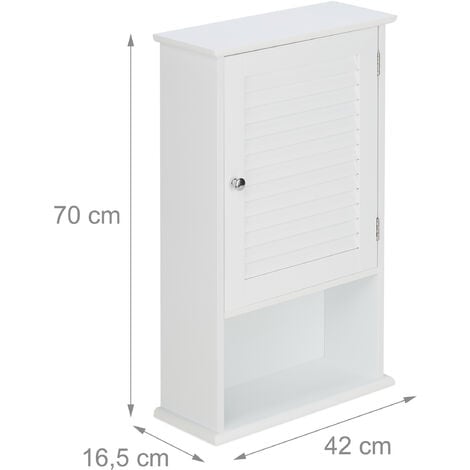 Relaxdays Mueble de Baño de Pie, 3 Compartimentos, Puerta de