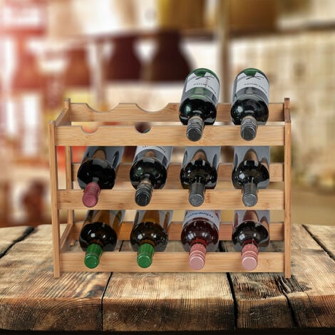 Botellero de madera apilable 12 botellas - Expo Muebles