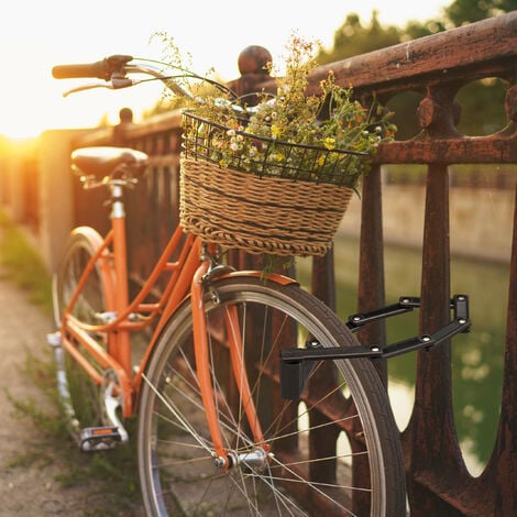 Relaxdays Candado Bicicleta Plegable, Acero Resistente, Cadena Antirrobo  Bici con Soporte, 2 Llaves, 65 cm Largo