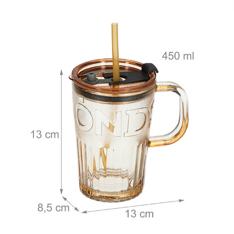 Jarra de cristal con asa y tapa 450 ml - Kitchen Craft