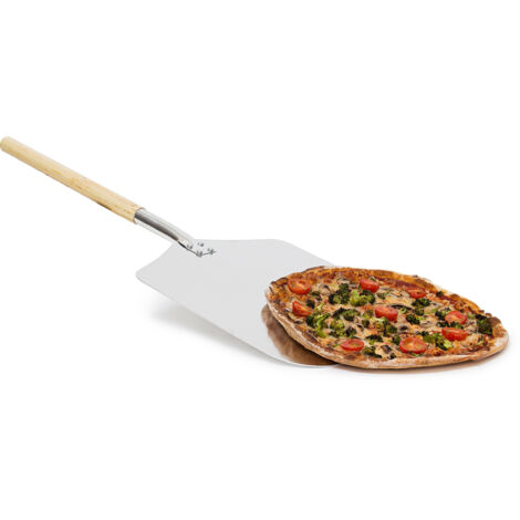 Set 2 Palas para Pizzas Cuadrada con Mango, 3 x 30.5 x 79 cm, 0,6 Kg, madera y metal