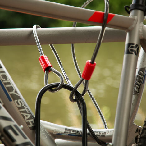 Cadena antirrobo de acero con candado para bicicleta PrimeMatik, 19x900 mm  con combinación, Accesorios y componentes para bicicletas, Los mejores  precios
