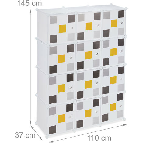 Relaxdays Armario Modular Infantil, 2 Rieles Ropa, Puertas con Animales,  145x110x37 cm, DIY, Estantería Cubos, Blanco, 80% plástico 20% Hierro :  : Hogar y cocina