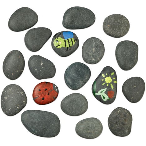 Piedras para pintar, espacios en blanco de diferentes tamaños para
