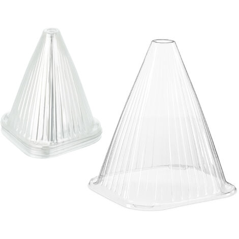 Relaxdays Pack 24 Mini Invernaderos, Campanas Protectoras contra Caracoles y Heladas, 22 x 19 x 19 cm, PVC, Transparente