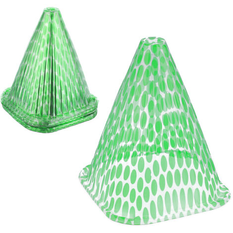 Relaxdays Sombreros para Plantas Set 24, contra Caracoles y Heladas, Campanas Protectoras, 22 x 19 x 19 cm, PVC, Verde