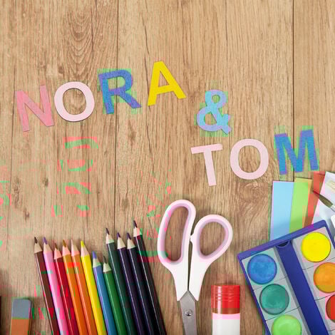 Relaxdays Wooden Letter Set, 104 Pieces, Capital A-Z, Signs, 5 Cm High Xl Letters For Crafting Decorative Alphabet Colourful 81495016