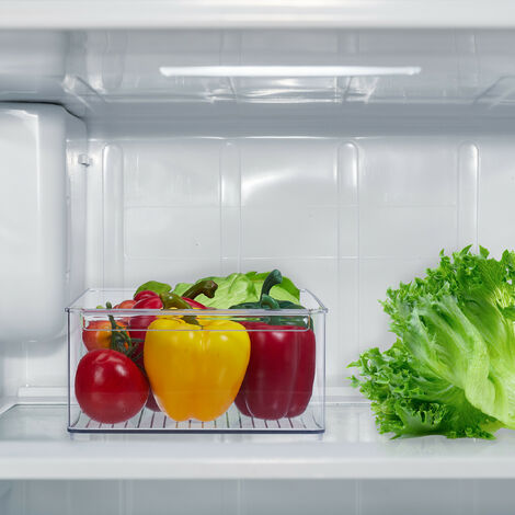 MANO Cajón de nevera extraíble con asa, organizador transparente para  cajones de refrigerador, caja contenedor de almacenamiento de alimentos con