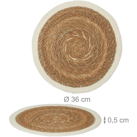 Mantel Individual Redondo De Corcho Y Piel - Diámetro 45 Cm, Se Puede Cortar De 15 A 45 Cm, Protector Para Mesas