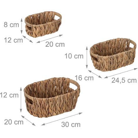 NUNCA USADO] Juego De 4 Cestas De Almacenaje HHG-260, Cesta Decorativa Cesta De Almacenaje Estanteria Cesta Deco Blanco 76975368