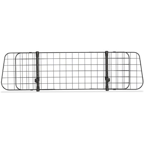 Relaxdays Barrera Perros Coche, Rejilla Separadora Universal Grande, Anchura Ajustable, 32 x 92-136 cm, Negro