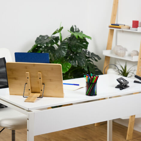 Porte-livre En Bois Relaxdays - Support Pour Tablette, Design Courbé Naturel