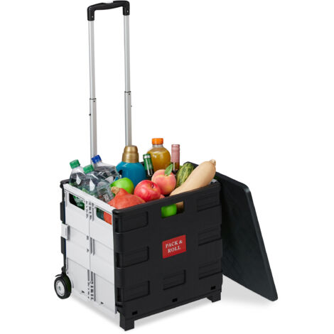 334115 Carrito De La Compra Plegable, De Plástico, Capacidad Máxima