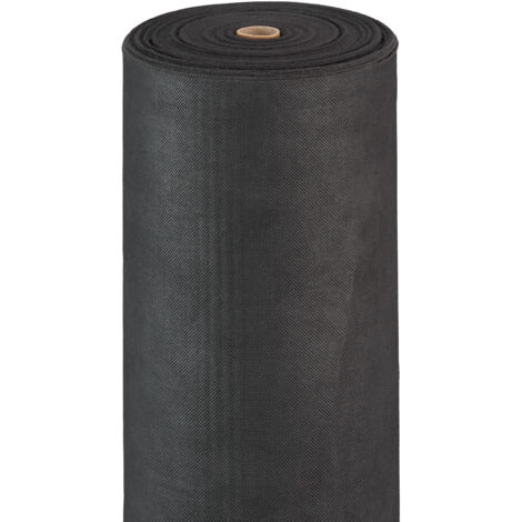 5 Mallas Antihierbas 50 g/m² Permeables y Resistentes a los Rayos UV, Polipropileno, 250 m, Negro