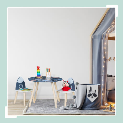 ALBSEOY Mesa Y Sillas Para Niños, Juego De Altura Ajustable Para Niños Y Niñas De 2 A 12 Años, 6 Asientos, Uso Preescolar Y En El Aula