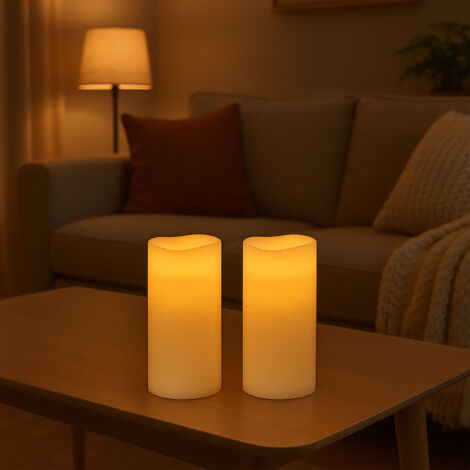Velas Electricas Velas LED Navidad Goobay 10 Unidades - Inalámbricas, Con Mando, Temporizador Y 5 Niveles Brillo - Cera Real Pack Velas Led Blanco Cálido