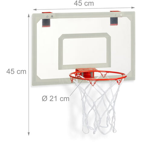 Relaxdays Canasta Baloncesto para Habitación, Mini Basketball con Pelota e  Inflador, Acrílico-Metal-Plástico, Multicolor
