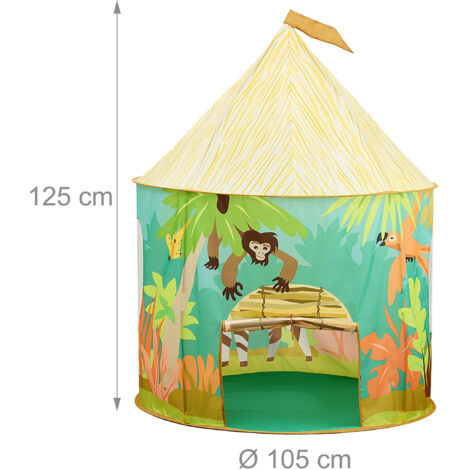 Relaxdays Tienda De Campaña Infantil Casa De Campo – 103x96x75 Cm, 2 Entradas, Multicolor, Fácil Montaje, Ideal Para Jugar En Interior O Exterior Desde 3 Años