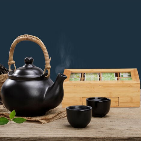 Caja de té 12 compartimentos Dispensador bolsas té bambú Organizador  infusiones