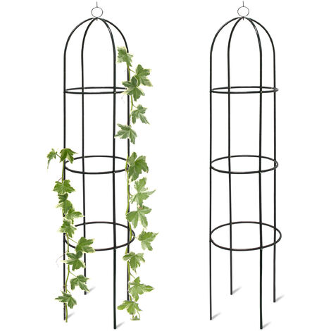 2 Soportea Plantas Revestimiento Metal 190 cm, Guía Rosas Resistente Intemperie, para Rosales y Flores, Verde