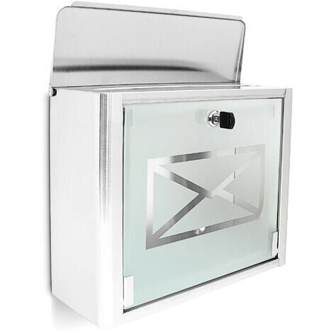 Buzones De Exterior Buzón Relaxdays Acero Inoxidable Con Vidrio