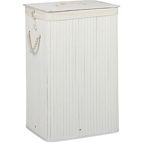 Euroshowers - Cesto para la ropa sucia plegable rectangular, 75 L, altura x  ancho x profundidad, aprox. 60 x 40 x 22 cm, color blanco