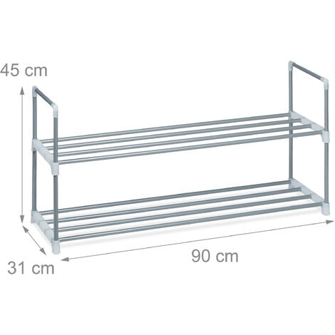 Zapatero Metálico Plateado con 5 Baldas 60x30x90cm Thinia Home