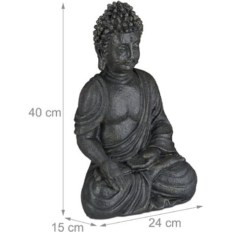 Buda decorativo de 50 cm Estatua buda cerámica Decoración jardín Buda  sentado