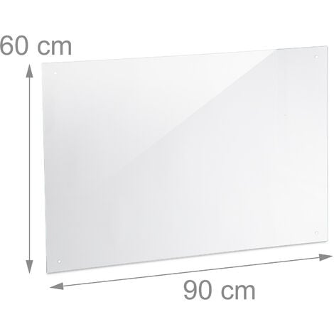 vidaXL Protector contra salpicaduras cocina vidrio templado 90x50 cm