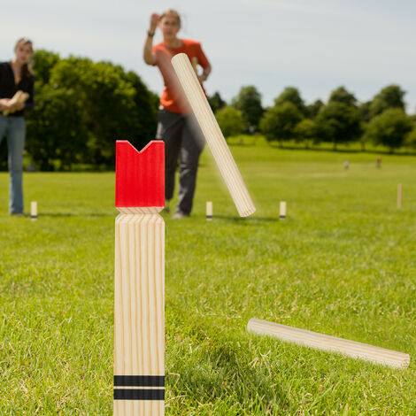 Juego De Madera Kubb Vikingo | Relaxdays | Ajedrez De Exterior Para 2-12 Jugadores | Set De 21 Piezas Con Caja De Transporte | Ideal Para Jardín, Camping Y Playa