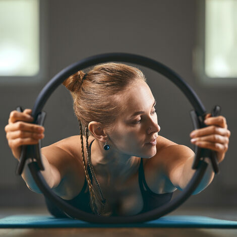 10x pilates ring zwart, dubbele handgrepen, met oefeningen, fitness en yoga accessoire, weerstandsring, 37cm 10x pilates ring zwart, dubbele handgrepen, met oefeningen, fitness en yoga accessoire, weerstandsring, 37cm