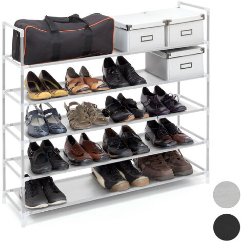 Zapatero blanco con 5 estantes para guardar zapatos en el pasillo, para 20  pares de zapatos