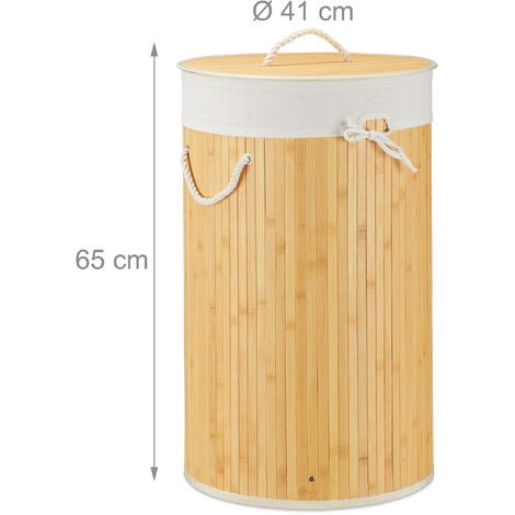 1 cesto ropa sucia de bambú color crema - Comprar AQUÍ