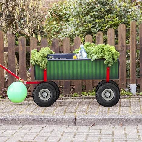 Carretilla de juguete al aire libre para niños de doble rueda Carretilla de  metal con asas cómodas para jardín - Rojo/Verde