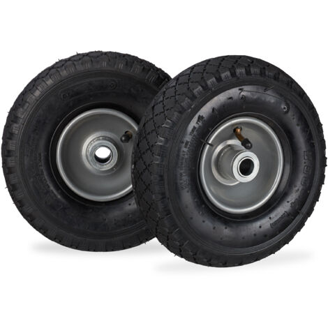 Juego de 8 ruedas de carretilla, 3.00-4, Hasta 100kg, Llanta de acero, 260 x 85 mm, Negro-gris